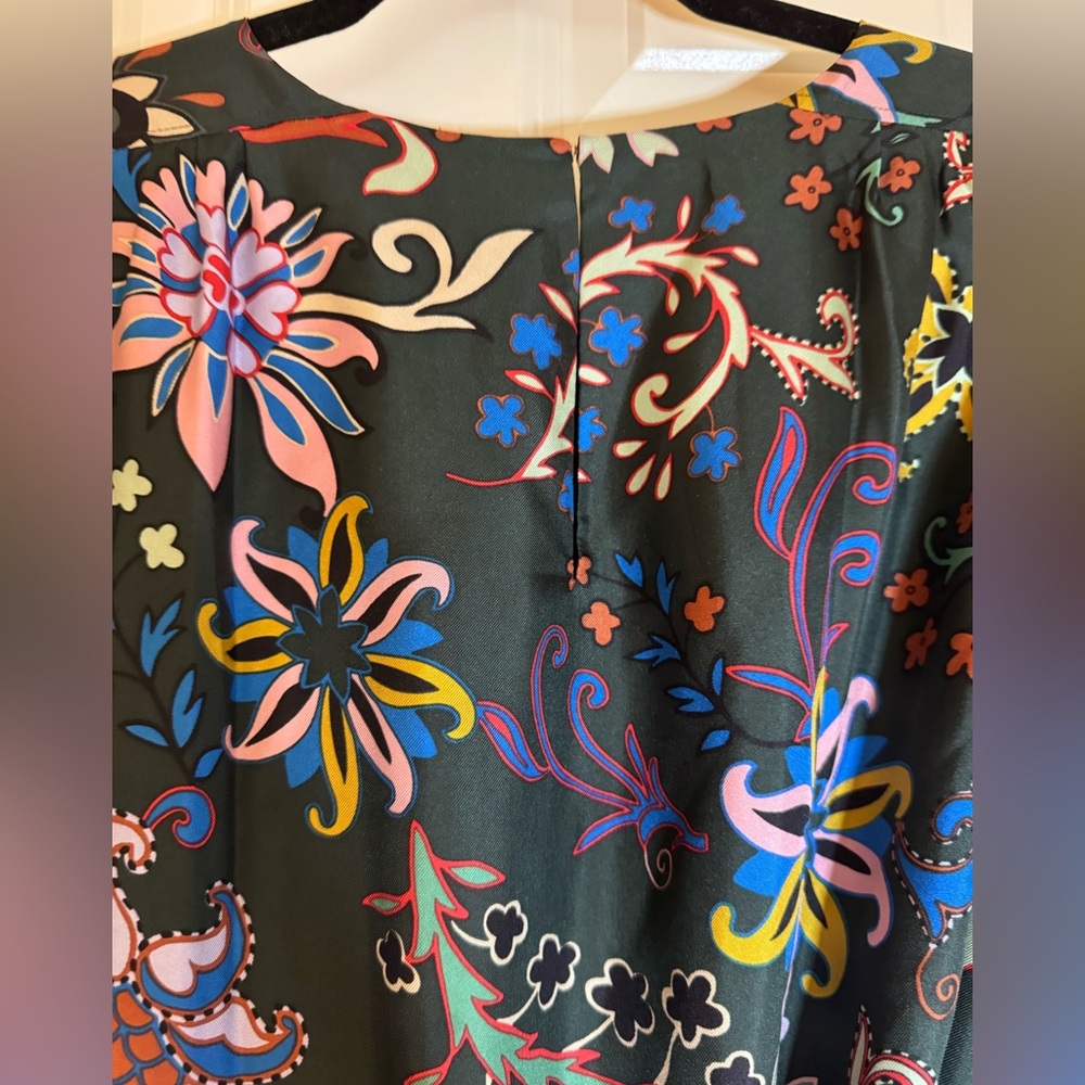 Tory Burch Printed Silk‎ Twill Shift Dress, Size 10 - Picture 6 of 14
